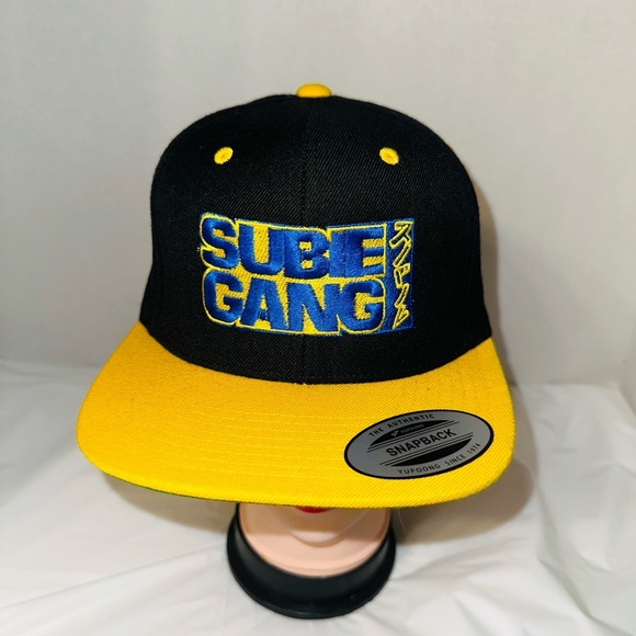 Sport-Tek Black and Yellow Snapback Hat - Picture 1 of 5